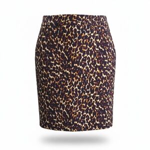 Merona Leopard-Print Pencil Skirt in Black, Brown and Cream